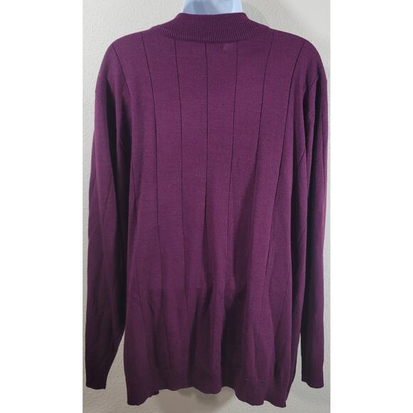 Roaman's Plum Purple High Crew Neck Long Sleeve Top 2X 26W 28W Lightweight - Picture 2 of 6
